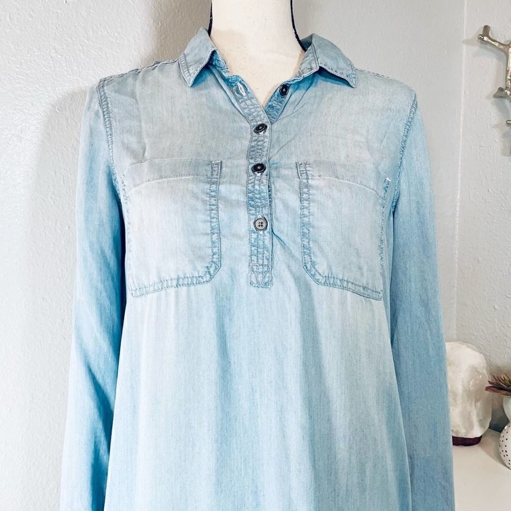 SO Shirt Dress Relaxed Denim Womens Small - Picture 2 of 13